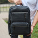 Міський чоловічий рюкзак із натуральної шкіри 40х30х18, наплічник для роботи та подорожей, чорний