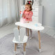 Білий набір меблів стіл та стілець, дитячий столик хмарка 46х70х40 і стільчик зайчик 26.5х26х25 для гри, малювання, навчання