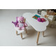 Білий столик хмарка 46х70х40 та стільчик корона фіолетовий 26.5х26х25, набір меблів для дитини стіл та стілець