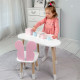 Дитячий столик хмара 46х70х40 і стілець метелик 26.5х26х25, стільчик та стіл для навчання та творчості, білий з рожевим