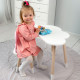 Дитячий столик хмара 46х70х40 і стілець метелик 26.5х26х25, стільчик та стіл для навчання та творчості, білий з рожевим