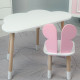 Дитячий столик хмара 46х70х40 і стілець метелик 26.5х26х25, стільчик та стіл для навчання та творчості, білий з рожевим