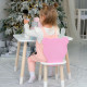 Стіл прямокутний 46х60х45 і стілець медвежа 26.5х26х25, столик та стільчик в дитячу, білий з рожевим