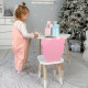 Стіл прямокутний 46х60х45 і стілець медвежа 26.5х26х25, столик та стільчик в дитячу, білий з рожевим