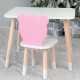 Стіл прямокутний 46х60х45 і стілець медвежа 26.5х26х25, столик та стільчик в дитячу, білий з рожевим