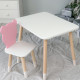 Стіл прямокутний 46х60х45 і стілець медвежа 26.5х26х25, столик та стільчик в дитячу, білий з рожевим