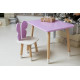 Дитячий стіл 46х60х45 і стілець крильця метелика 26.5х26х25, столик та стільчик для дівчачої кімнати, фіолетовий з білим