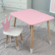 Стіл прямокутний 46х60х45 і стілець корона 26.5х26х25, столик та стільчик для дівчинки до 7 років, рожевий білим