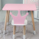 Стіл прямокутний 46х60х45 і стілець корона 26.5х26х25, столик та стільчик для дівчинки до 7 років, рожевий білим