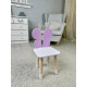 Столик з відкидним верхом 53х60х45 і стільчик крила метелика 26.5х26х25, стіл та стілець для дітей від 1 року, білий з фіолетовим