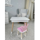 Столик з відкидним верхом 53х60х45 і стільчик корона 26.5х26х25, стіл та стілець для дітей від 1 року, білий з рожевим