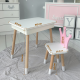 Столик з відкидним верхом 53х60х45 і стільчик корона 26.5х26х25, стіл та стілець для дітей від 1 року, білий з рожевим