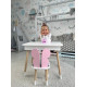 Дитячий столик з відкидним верхом 53х60х45 і стільчик метелик 26.5х26х25, стіл та стілець для дітей до 7 років, білий з рожевим