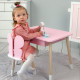 Стіл прямокутний з ящиком для речей 46х60х45 і стілець метелик 26.5х26х25, столик та стільчик в дитячу, рожевий з білим