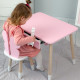 Стіл прямокутний з ящиком для речей 46х60х45 і стілець метелик 26.5х26х25, столик та стільчик в дитячу, рожевий з білим
