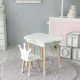 Столик хмаринка з відкидною нішею 54х68х50 і стільчик корона 26.5х26х25, стіл та стілець в дитячу, білий
