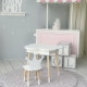 Столик хмаринка з відкидною нішею 54х68х50 і стільчик корона 26.5х26х25, стіл та стілець в дитячу, білий