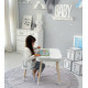 Столик хмаринка з відкидною нішею 54х68х50 і стільчик корона 26.5х26х25, стіл та стілець в дитячу, білий