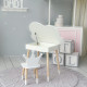 Столик хмаринка з відкидною нішею 54х68х50 і стільчик корона 26.5х26х25, стіл та стілець в дитячу, білий