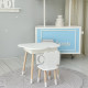 Столик хмаринка з нішею для речей 54х68х50 і стільчик спинка в формі медведика 26.5х26х25, стіл та стілець в дитячу кімнату, білий