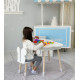 Столик хмаринка з нішею для речей 54х68х50 і стільчик спинка в формі метелика 26.5х26х25, стіл та стілець в дитячу кімнату, білий