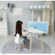 Столик хмаринка з нішею для речей 54х68х50 і стільчик спинка в формі метелика 26.5х26х25, стіл та стілець в дитячу кімнату, білий