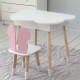 Столик хмаринка з нішею 54х68х50 і стільчик метелик 26.5х26х25, стіл та стілець в дитячу, білий з рожевим