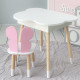Столик хмаринка з нішею 54х68х50 і стільчик метелик 26.5х26х25, стіл та стілець в дитячу, білий з рожевим