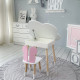 Столик хмаринка з нішею 54х68х50 і стільчик метелик 26.5х26х25, стіл та стілець в дитячу, білий з рожевим