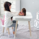 Столик хмаринка з зручною нішею 54х68х50 і стільчик корона 26.5х26х25, стіл та стілець в дитячу, білий з рожевим