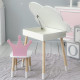 Столик хмаринка з зручною нішею 54х68х50 і стільчик корона 26.5х26х25, стіл та стілець в дитячу, білий з рожевим