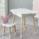 Столик хмаринка з зручною нішею 54х68х50 і стільчик корона 26.5х26х25, стіл та стілець в дитячу, білий з рожевим
