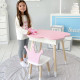 Столик хмаринка з відкидною нішею 54х68х50 і стільчик корона 26.5х26х25, стіл та стілець в дитячу, рожевий з білим
