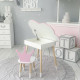 Столик хмаринка з відкидною нішею 54х68х50 і стільчик корона 26.5х26х25, стіл та стілець в дитячу, рожевий з білим