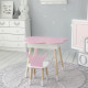Столик хмаринка з відкидною нішею 54х68х50 і стільчик корона 26.5х26х25, стіл та стілець в дитячу, рожевий з білим