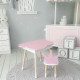 Столик хмаринка з відкидною нішею 54х68х50 і стільчик корона 26.5х26х25, стіл та стілець в дитячу, рожевий з білим