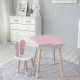 Столик хмаринка з нішею 54х68х50 і стільчик спинка в формі метелика 26.5х26х25, стіл та стілець в дитячу, рожевий з білим