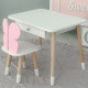 Стіл прямокутний з шухлядою 46х60х45 і стілець метелик 26.5х26х25, столик та стільчик для дівчачої кімнати, рожевий з білим