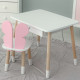 Стіл прямокутний з шухлядою 46х60х45 і стілець метелик 26.5х26х25, столик та стільчик для дівчачої кімнати, рожевий з білим