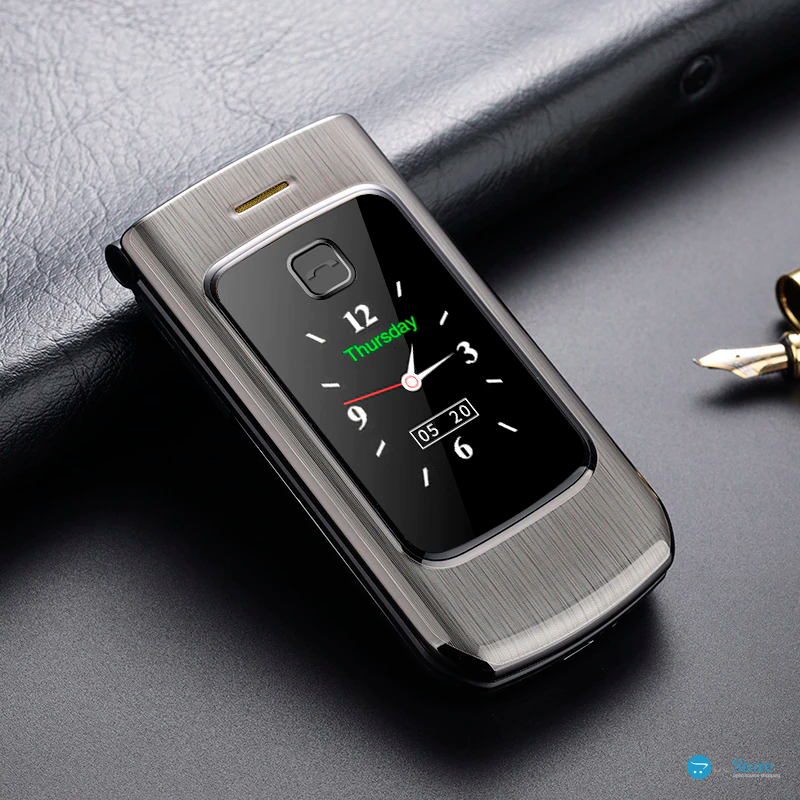 Телефон Tkexun F18 (Happyhere F18) silver. Dual display