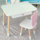 Стіл прямокутний з шухлядою 46х60х45 і стілець мордочка медвежа 26.5х26х25, комплект для дитячої кімнати, білий з рожевим