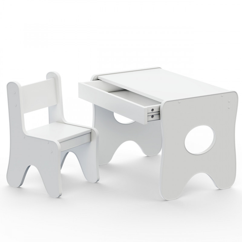 Столик та стільчик для дитини 70×45×51, дитячий гральний стіл та стілець, білий