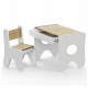 Набір дитячих меблів столик з ящиком та стільчик 70×45×51, стіл та стілець для дітей, білий з деревом