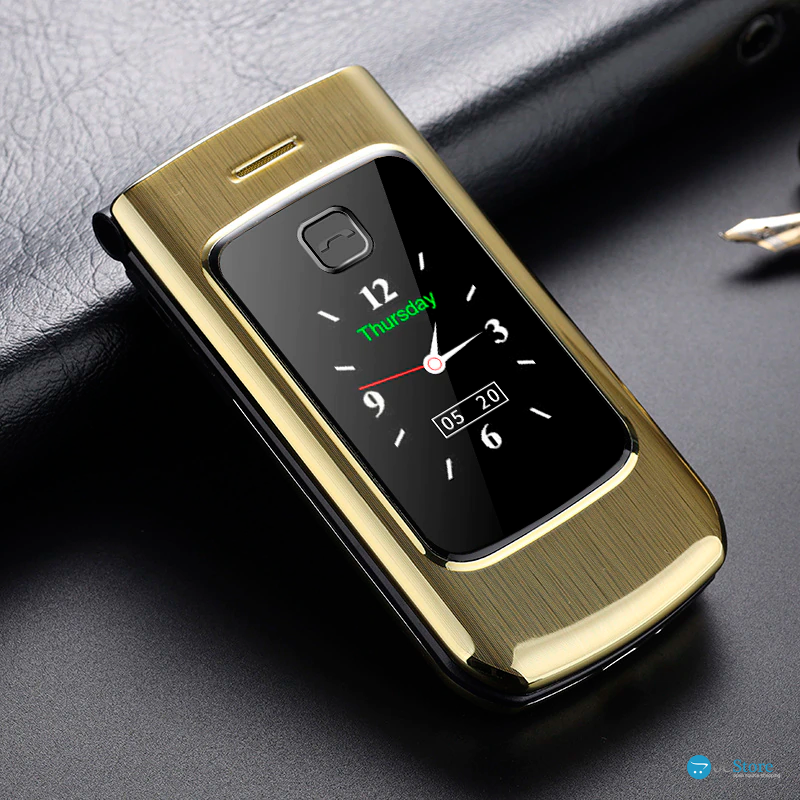 Телефон Tkexun F18 (Happyhere F18) gold. Dual display