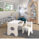 Зручний столик у дитячу кімнату 70×45×51, дитячий ігральний стіл із ящиком, білий