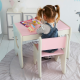 Стільчик для дитячої кімнати 55×37×33 дитячий зручний стілець для ігор, білий з рожевим