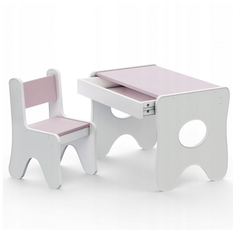 Стільчик для дитячої кімнати 55×37×33 дитячий зручний стілець для ігор, білий з рожевим