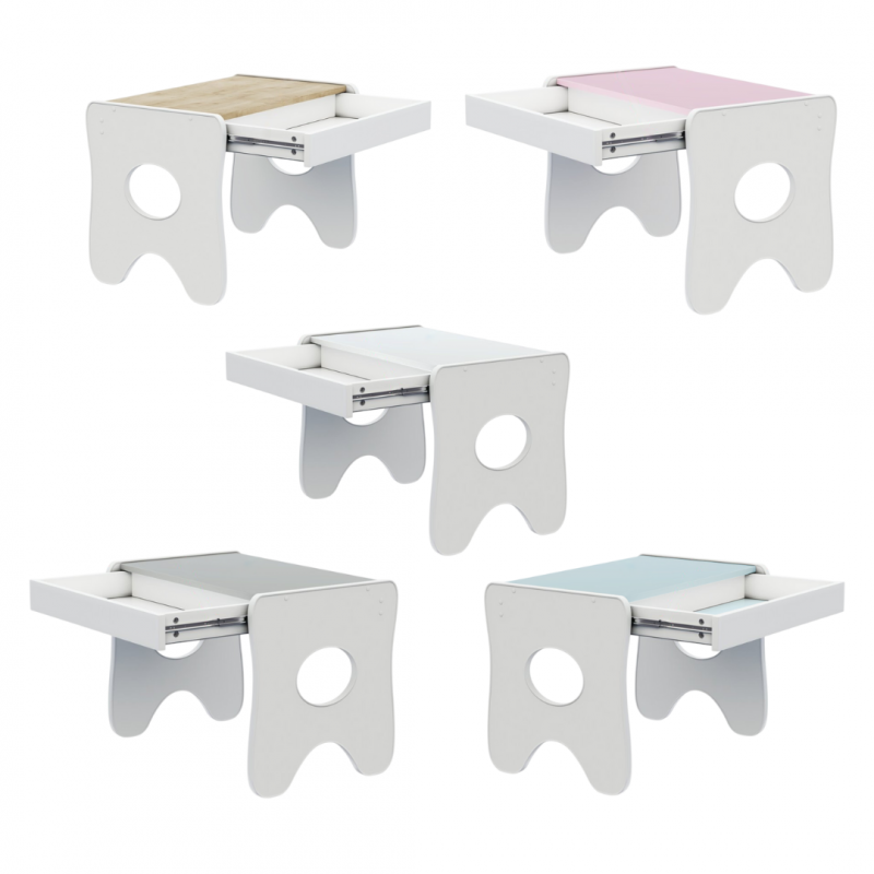 Стільчик для дитячої кімнати 55×37×33 дитячий зручний стілець для ігор, білий з рожевим