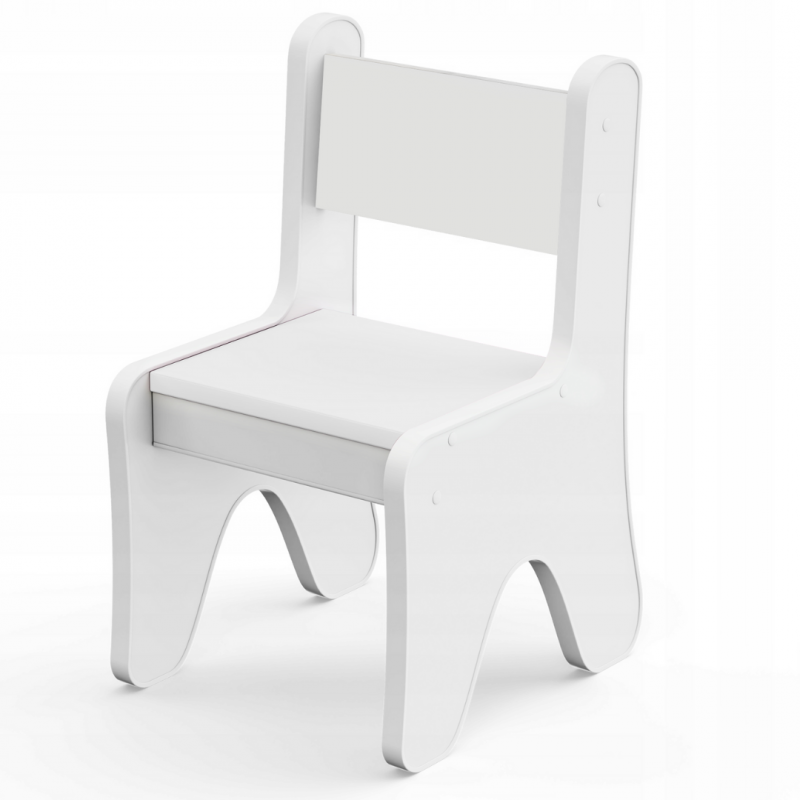 Стільчик для дитячої кімнати 55×37×33 дитячий зручний стілець для ігор, білий