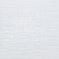 Самоклеюча декоративна 3D панель Камінь біла рвана цегла 700х770х5мм (155) SW-00000484